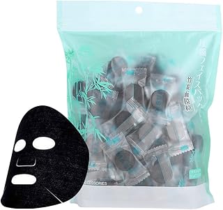 قناع وجه مضغوط بفحم الخيزران للاستعمال مرة واحدة من 100 قطعة للعناية بالبشرة، قناع وجه من القطن الطبيعي الملفوف، من سونيو