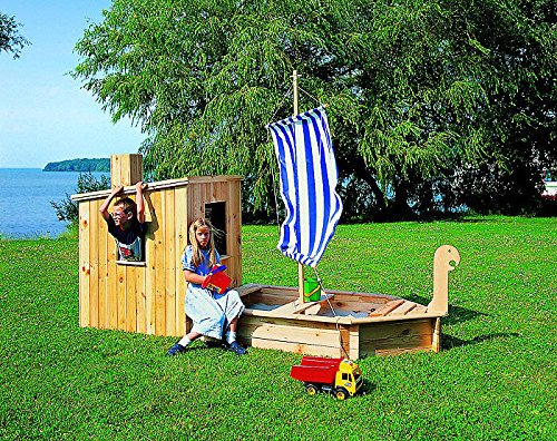 Prikker Sandkasten STÖRTEBEKER mit Kajüte | Kiefermassivholz