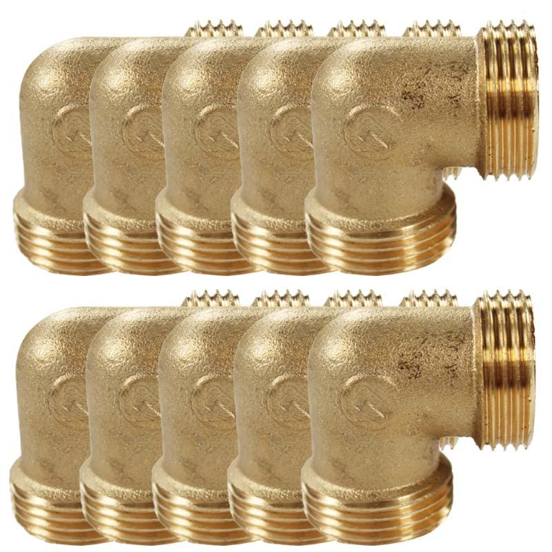 Raccord laiton à visser - Lot de 10 Coudes Laiton Mâle 1" (26/34) -