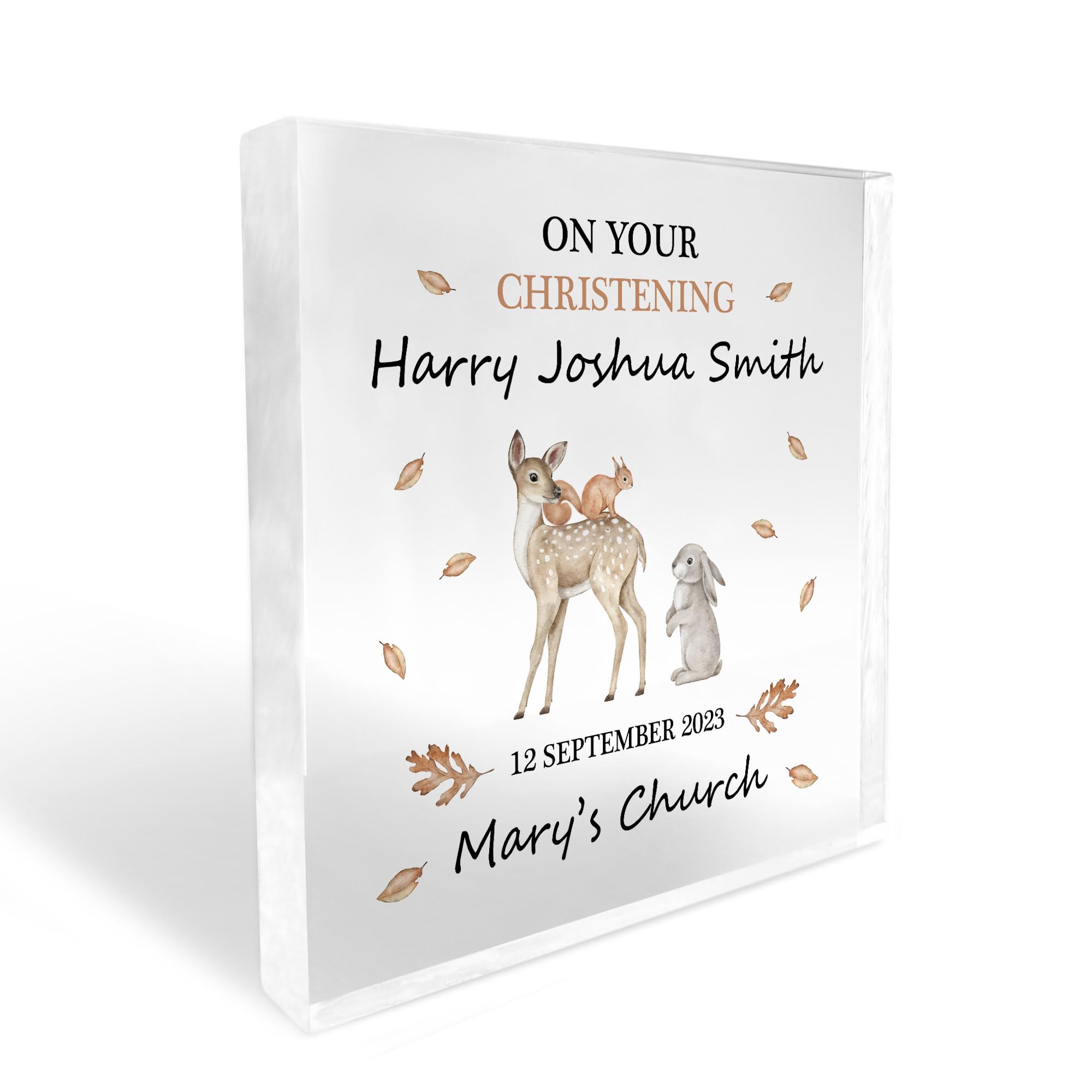 Red Ocean Personalised Newborn Baby Boy Girl Gift Present Christening Gift Keepsake Acrylic Block Christening Day Gifts For Baby Boy Baby Girl Newborn Gifts