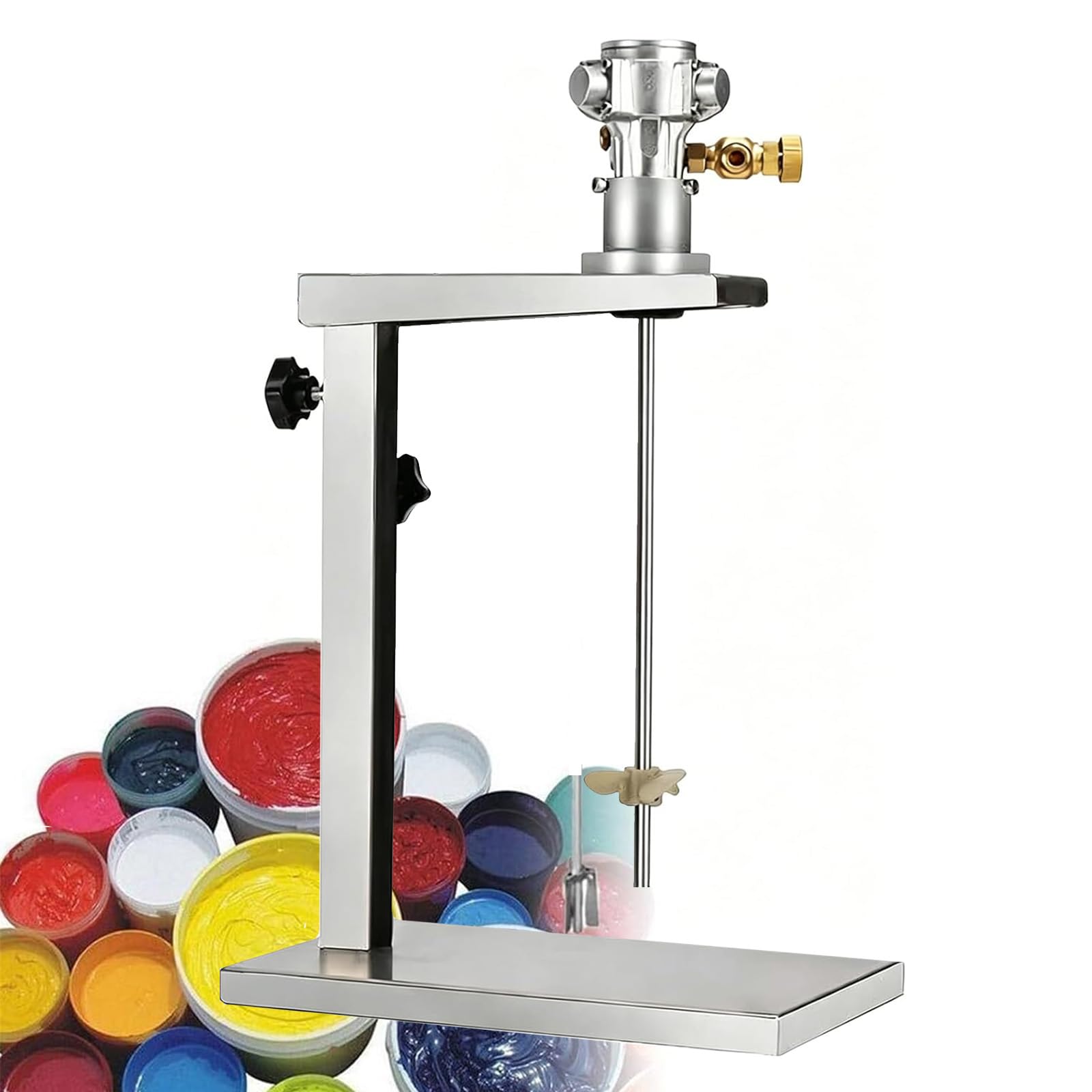 Mezclador de pintura neumático para alimentos, pintura y productos químicos, velocidad 50-3200 rpm, presión de aire de trabajo 6-8 kg, altura ajustable 200 mm para uso industrial