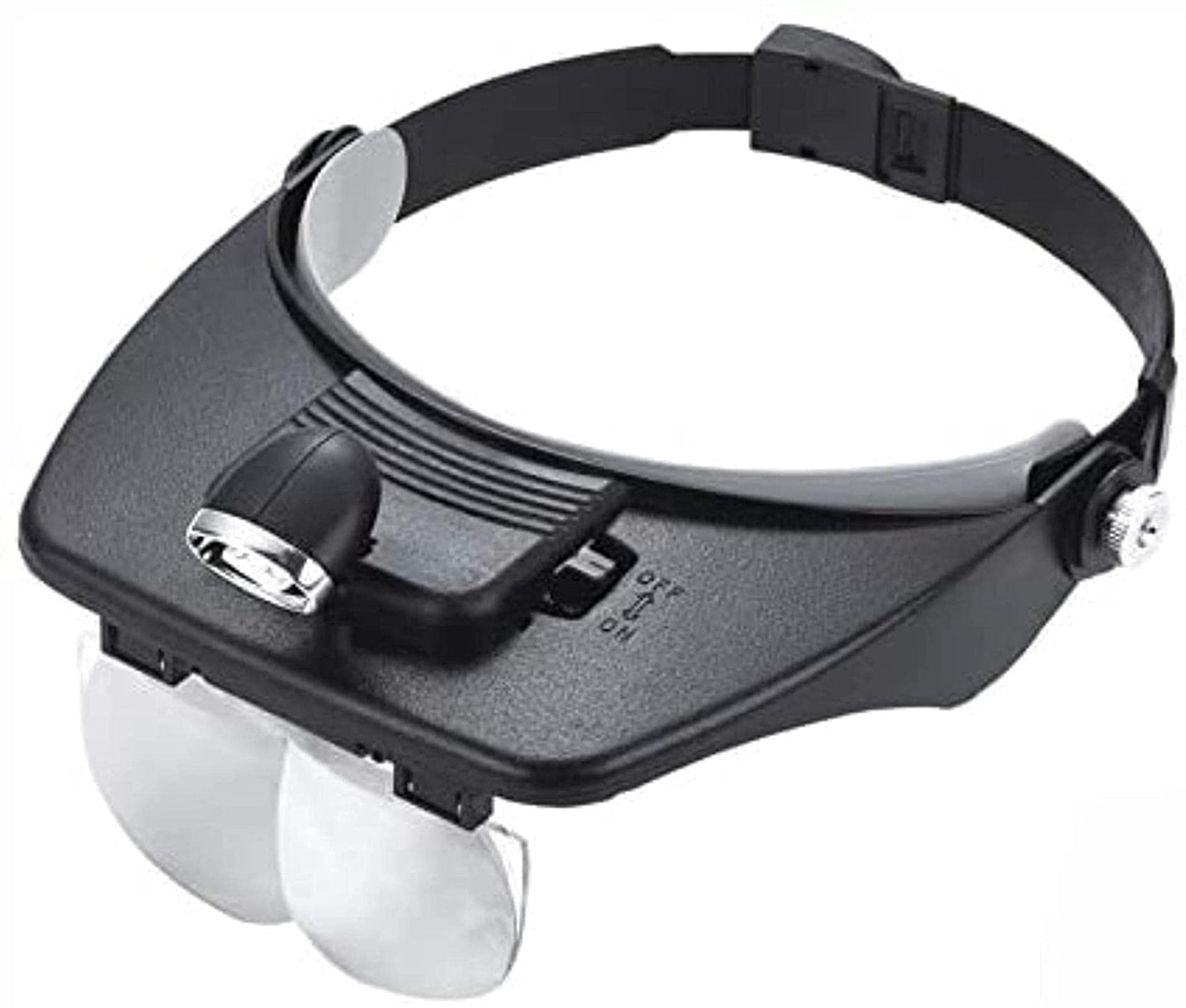 JOZZY Lupa,Lámpara de Diadema con reparación de LED Joyería de Lectura Casco Lupas 1.2X 1.8X 2.5X 3.5X