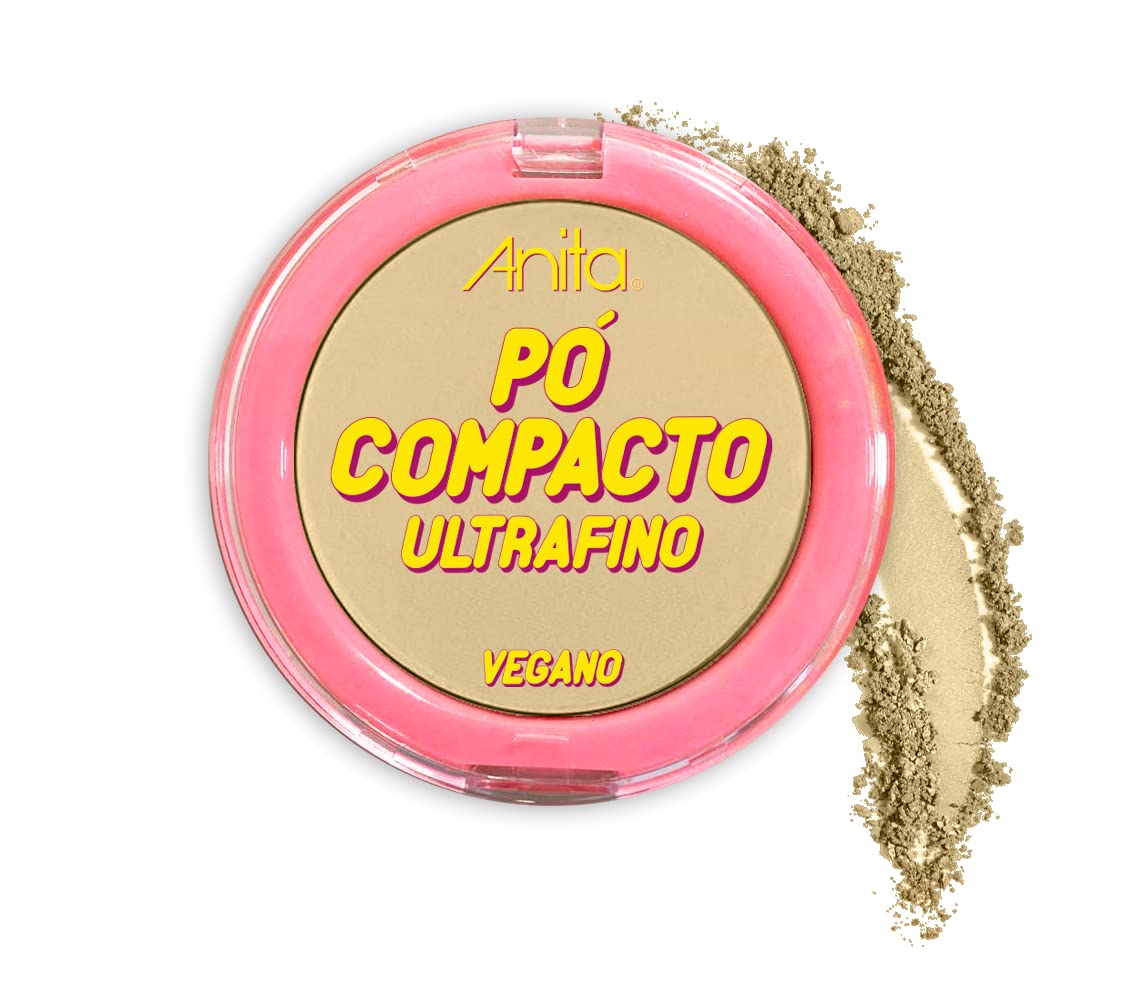 Pó Compacto Anita Vegano Micronizado - Controle de Oleosidade, Efeito Matte Aveludado, Pó