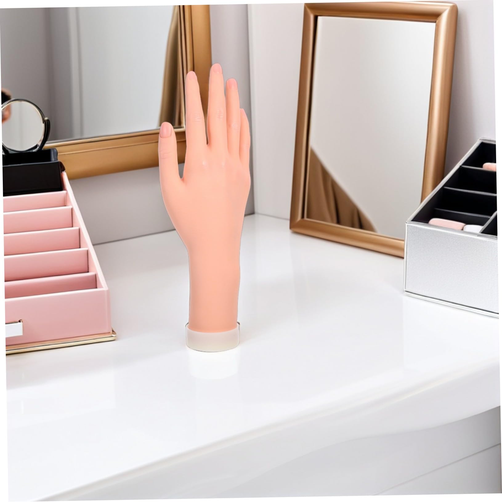 Manichino Mano Femminile Realistica Grandezza Naturale Modellino Flessibile per Esposizione Gioielli Pratica Nail Art e Fotografia Supporto da Tavolo Versatile per Artistico