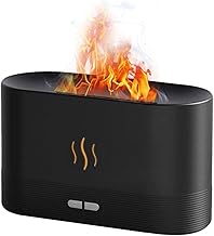 Umidificador de chama, umidificador umidificador umidificador com efeito de chama – umidificador de névoa fria para quarto silencioso, umidificador portátil de óleo essencial de desligamento automático para Xianers de mesa