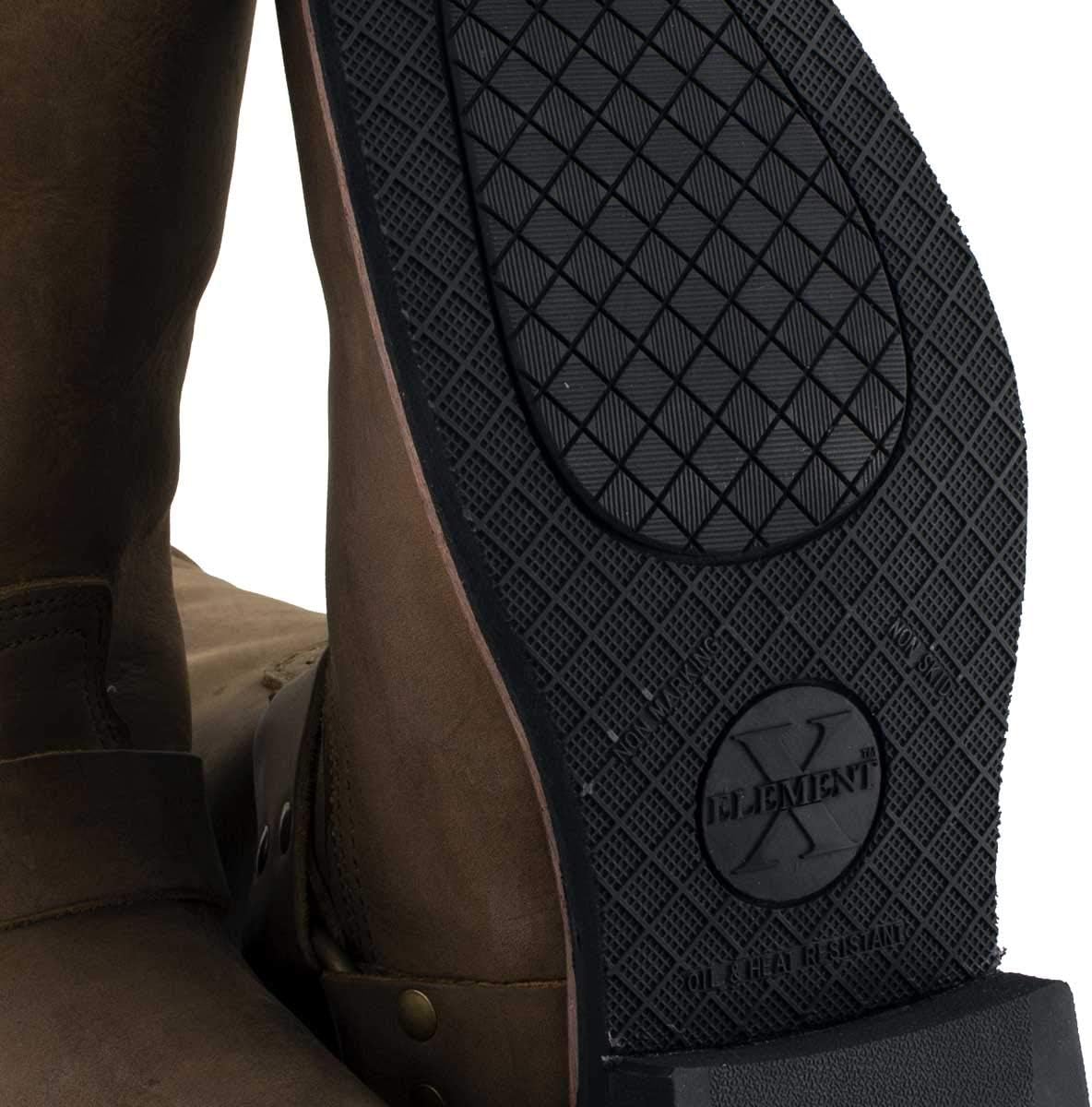 Xelement 1556 Men's 'Crazy Horse' Brown Harness Motorcycle Boots - 10 : Automotive