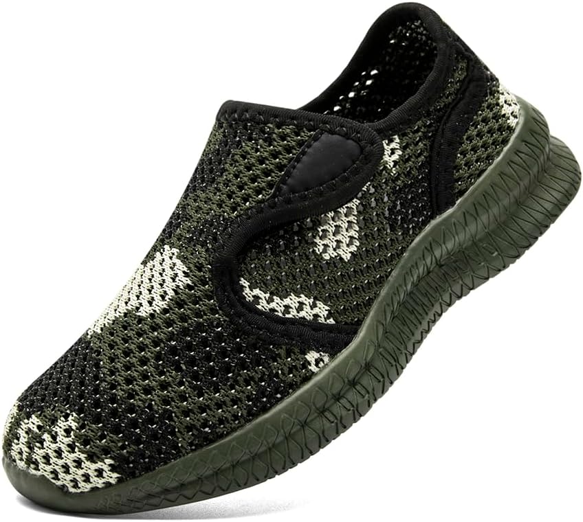 EGMPDA Boys & Girls Kids Shoes Walking Sneakers Slip On Tennis Athletic Running Non Slip Cushioned Spiral Sole Fashions Lightweight Breathable Casual for Little Kid
