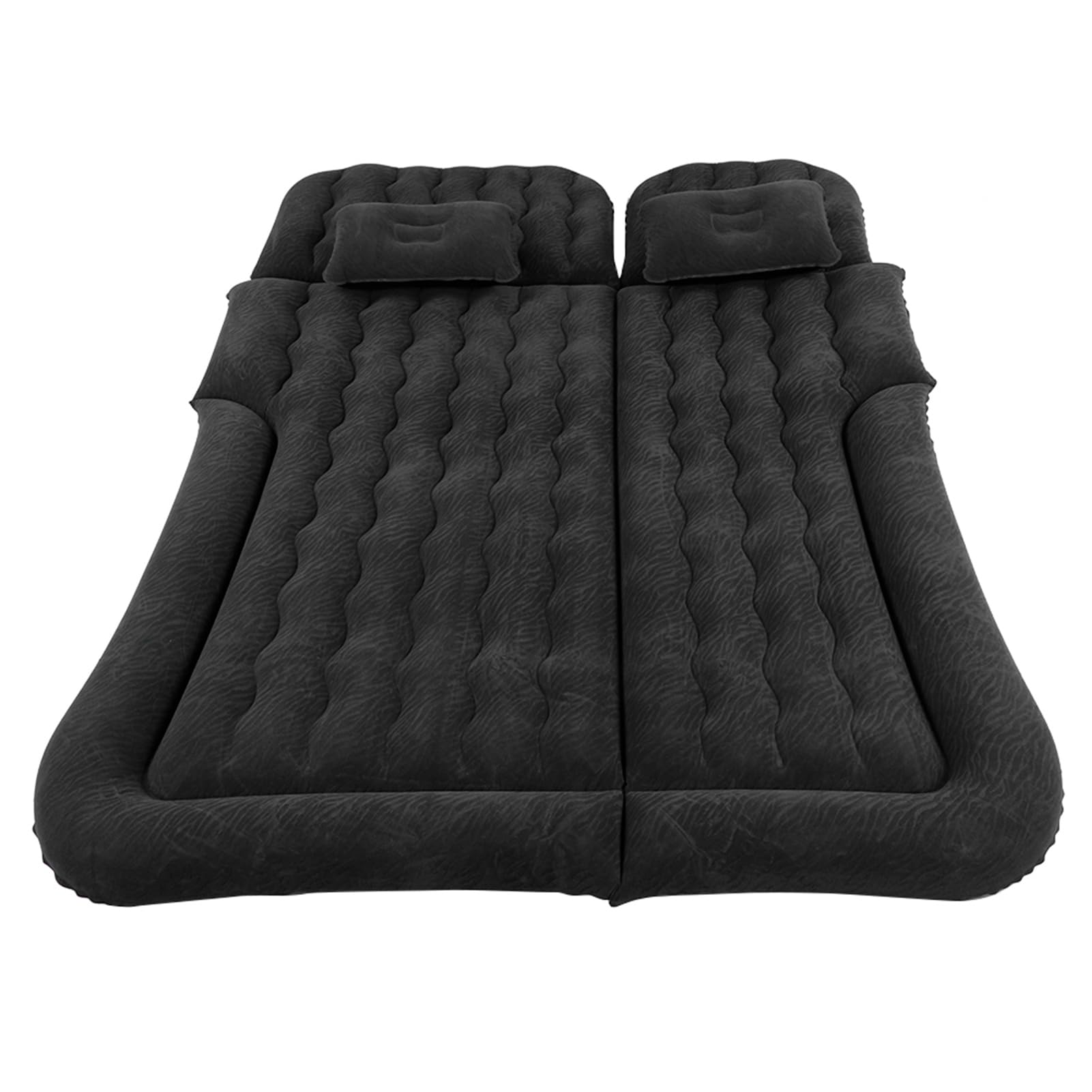 YWBL-WH Letto Gonfiabile per Auto, Floccaggio Premium e PVC, Comodo Tappetino da Viaggio per SUV, Minivan e Camion, Dimensioni da Aperto 68,5 X 49,6 Pollici per Campeggio e Viaggi su Strada (BLACK)