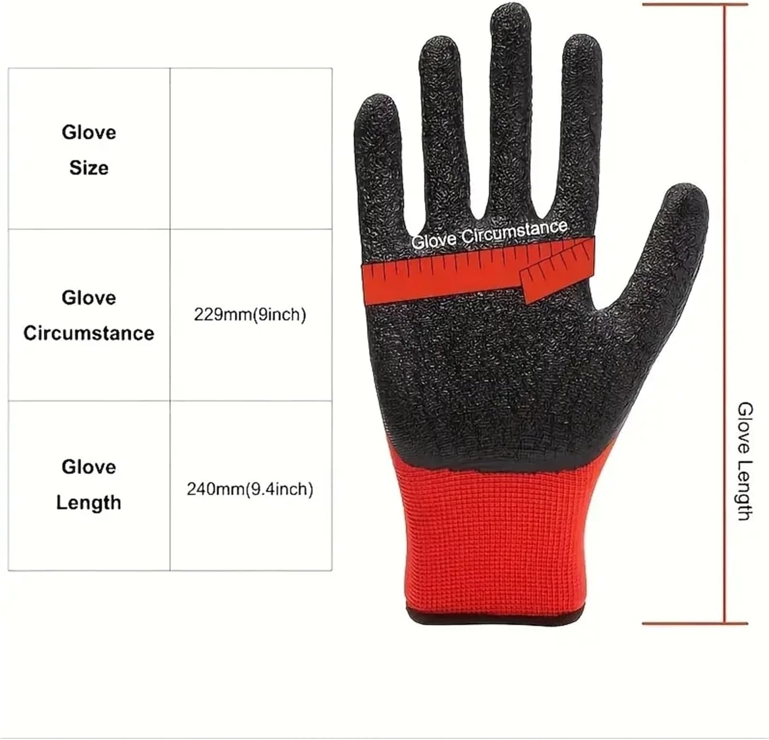 10Pairs Protective Working Glove Knit Rubber Latex Palm Gardening Weeding Construction Gloves