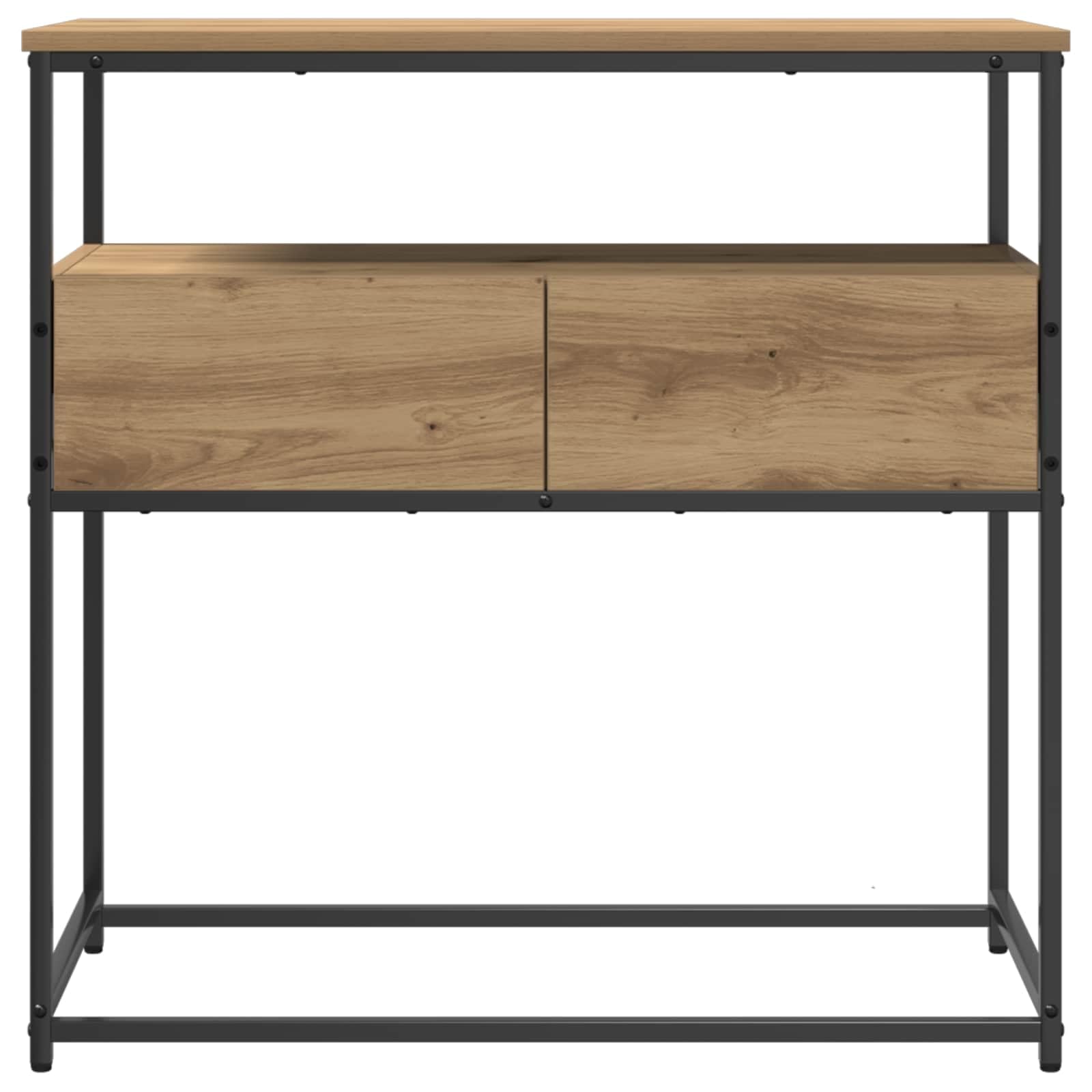 vidaXL Table Console Chêne Artisanal 75 x 40 x 75 cm Bois d'ingénierie, Table Console Moderne pour Couloir, en Bois étroit, Surface de Rangement, Style Minimaliste, Robuste