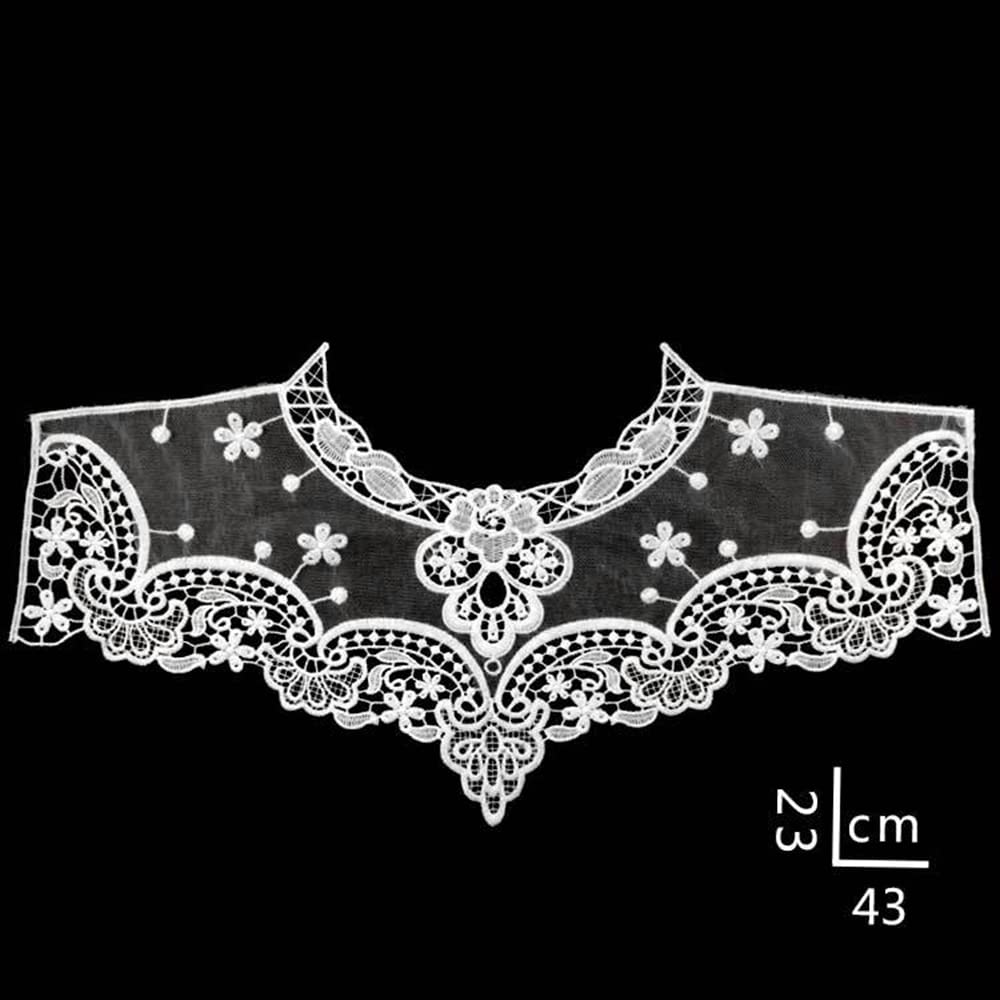 Yulakes Robe Applique Dentelle Col En Dentelle Pour Déguisement DIY Neckline Collar Chemisier Accessoires Galon De Couture Blanc