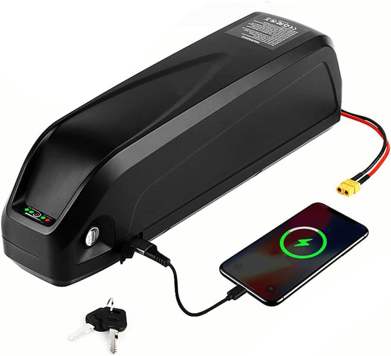 48V 52V 13AH 15AH 20AH E-Bike Batería, Batería De Alta Potencia con Cargador, Salida USB, Cierre Seguro, Placa Base 4 Pin, para 200W-800W Motores