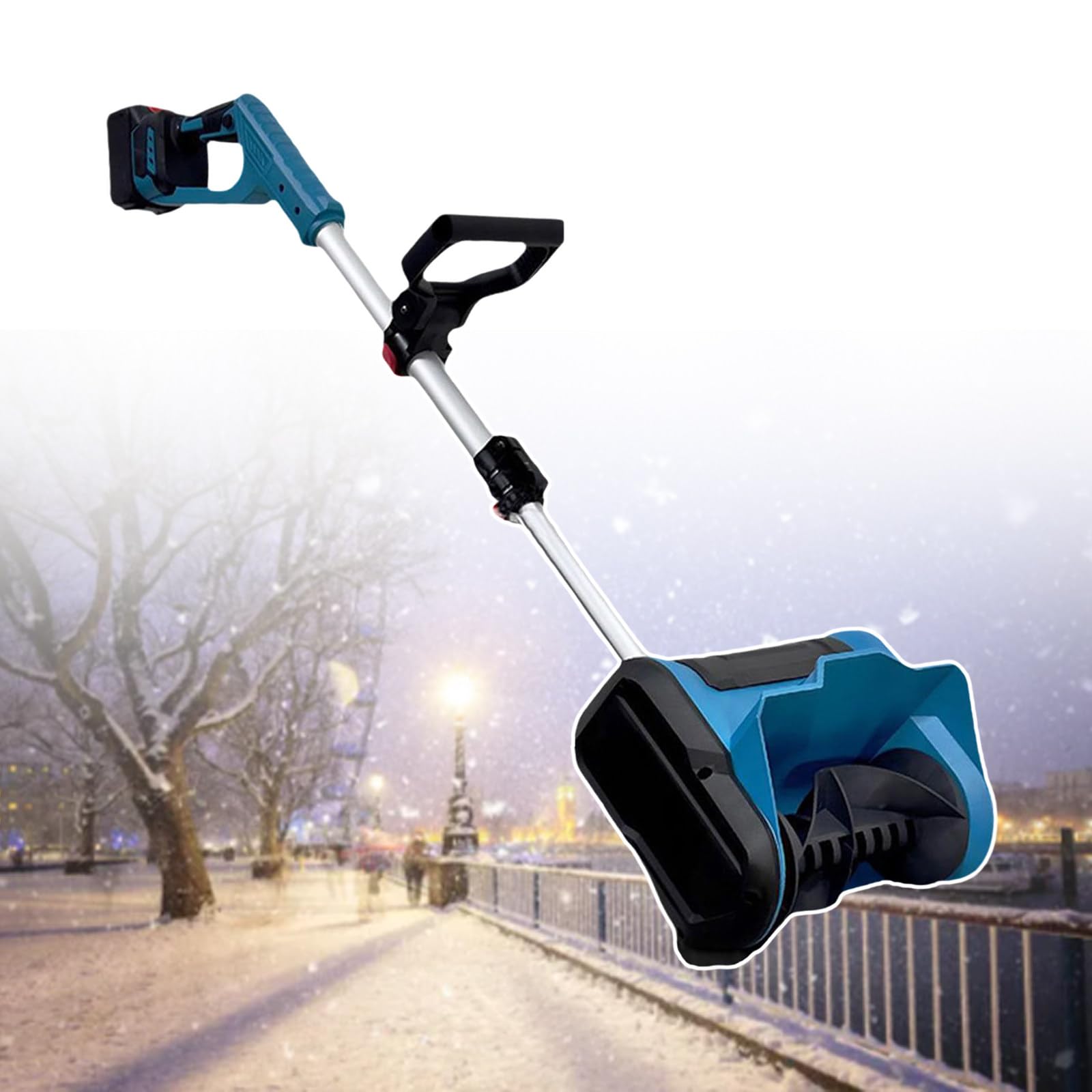 Quitanieves eléctrico inalámbrico para limpiar la entrada de casa tras una nevada