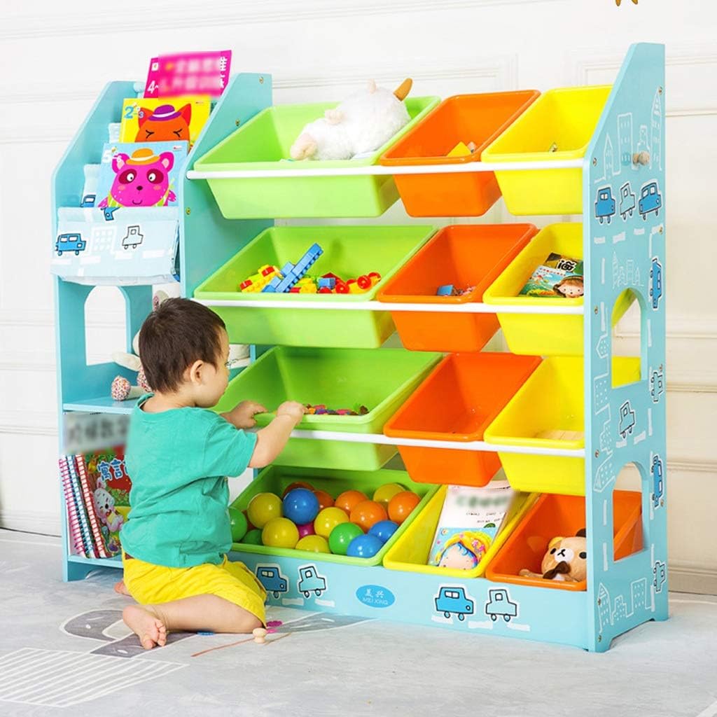 Amazon Co Jp 子供用おもちゃ収納ラックベビー本棚子供部屋用おもちゃ収納キャビネット玩具オーガナイザー多層ベビー本棚男の子と女の子の部屋の本の引き出しラック Color Blue Size 115 Cm 30 Cm 100 Cm 文房具 オフィス用品