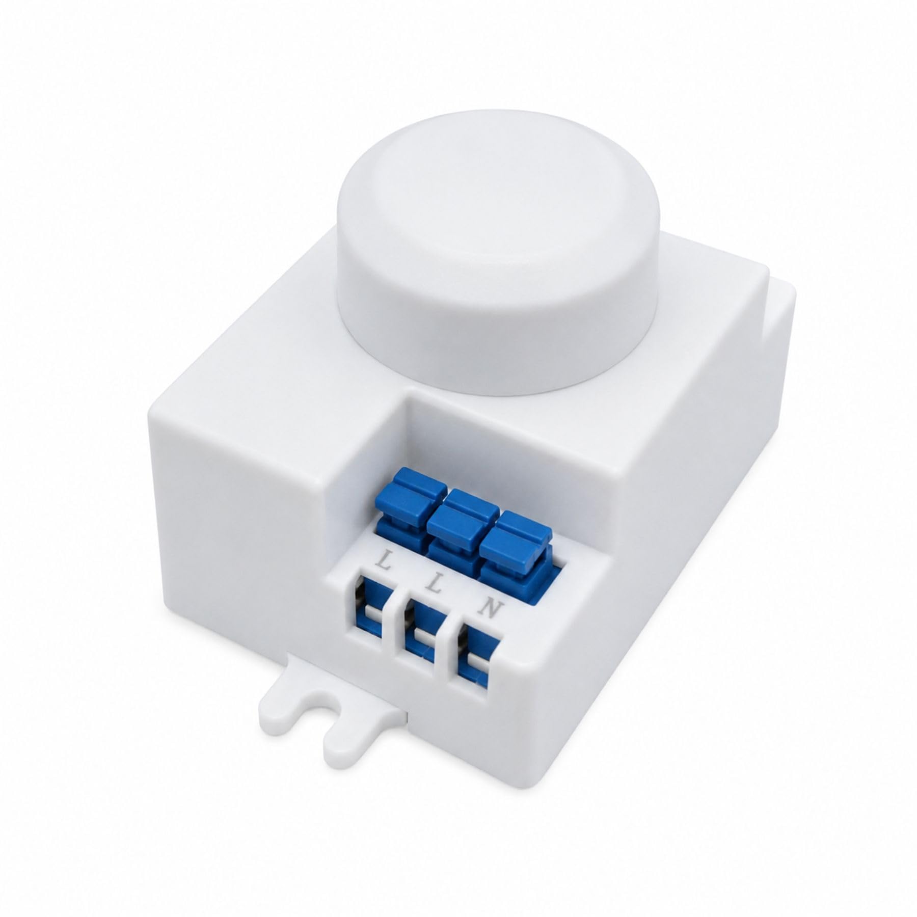 4 sensores de movimiento de microondas 360° de superficie, detector de presencia para luces 220 V, distancia ajustable 1-8 m, temporizador 8 seg-12 min, sensor crepuscular 2-2000 lux, IP20, 55 x 41 x