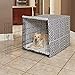 MidWest Homes for Pets Large Dog Crate Cover with Teflon Fabric Protector, Poly-Cotton Privacy Kennel Cover Fits Most 42-inch Crates, Gray Designer Print, Washable, Reduces Barking, CVR42T-GY