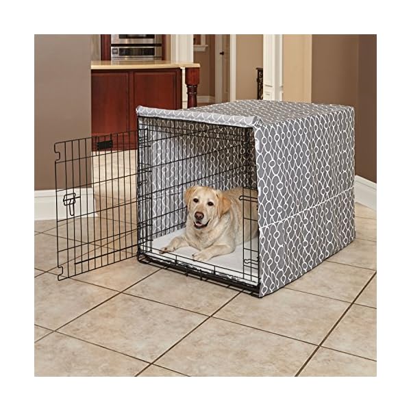 Midwest Homes for Pets CVR42T-GY Dog Crate Cover, Gray Geometric Pattern, 42″ Midwest Homes for Pets CVR42T-GY Dog Crate Cover, Gray Geometric Pattern, 42″