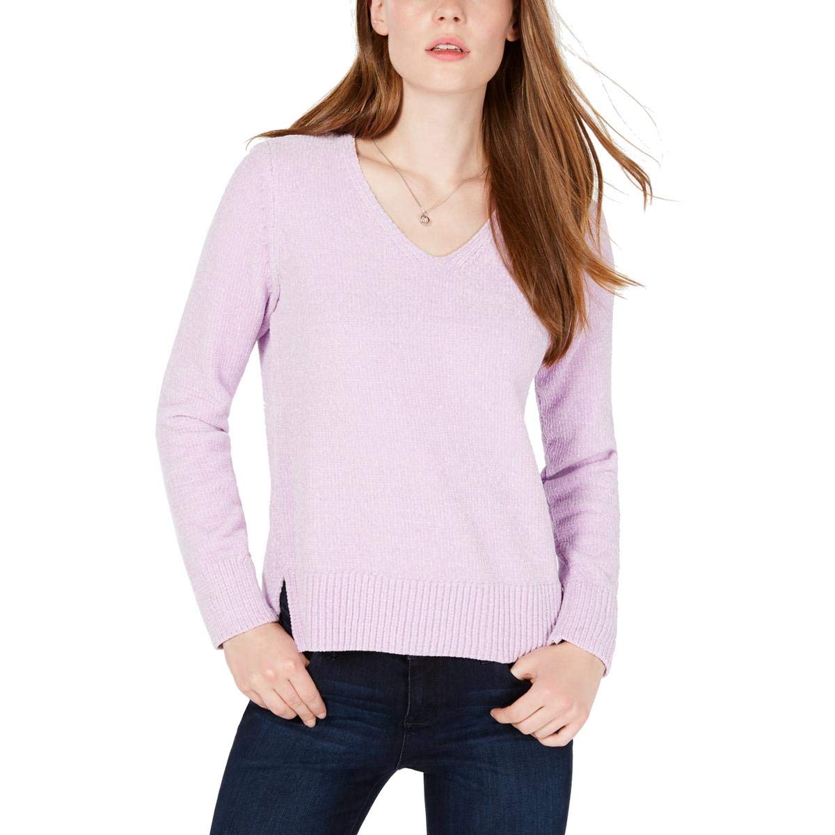 Maison Jules | V-Neck Chenille Sweater | Lilac Moon