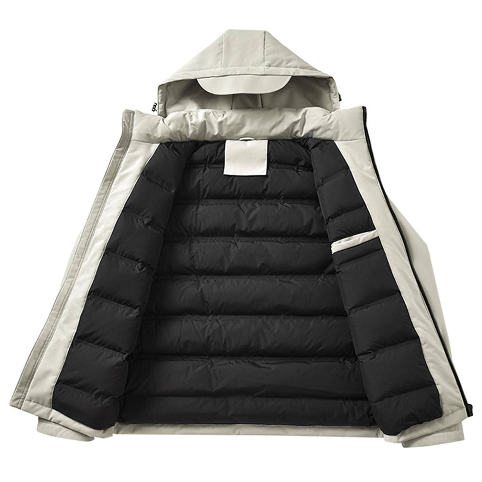 Piumino da uomo, leggero, trapuntato, invernale, caldo, trapuntato, parka invernale, tinta unita, vestibilità larga, piumino invernale, autunno, inverno, piumino