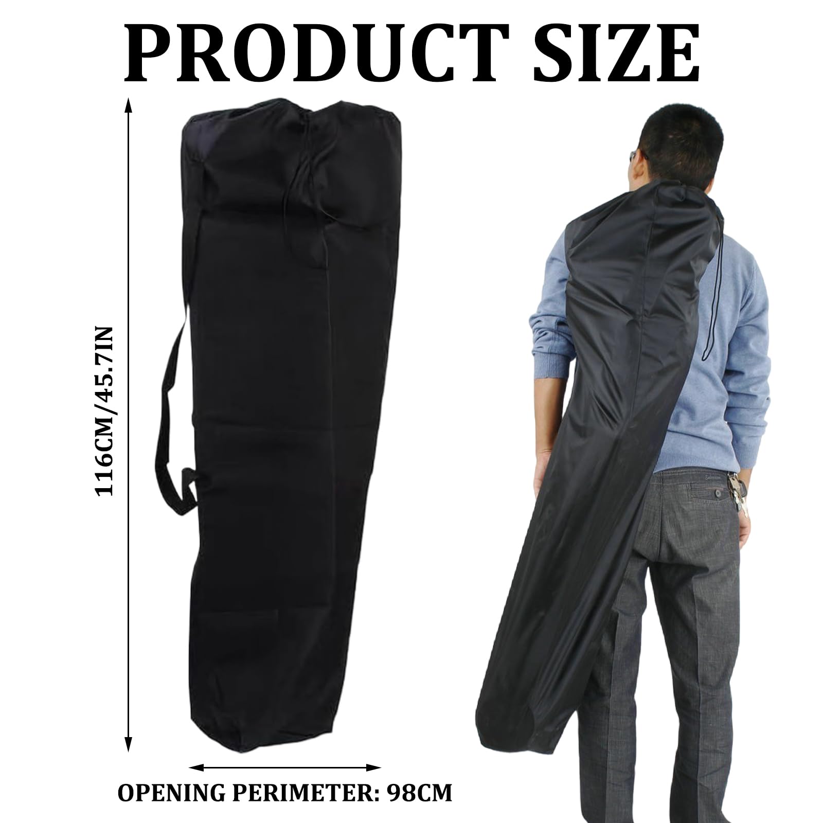 GMHLLES Stroller Bag for Airplane,Pram Travel Bag,Dustproof and Wear-Resistant,Portable and Foldable Design,All-Round Protection,Widely Applicable to Various Umbrella Strollers (Black) - Image 2
