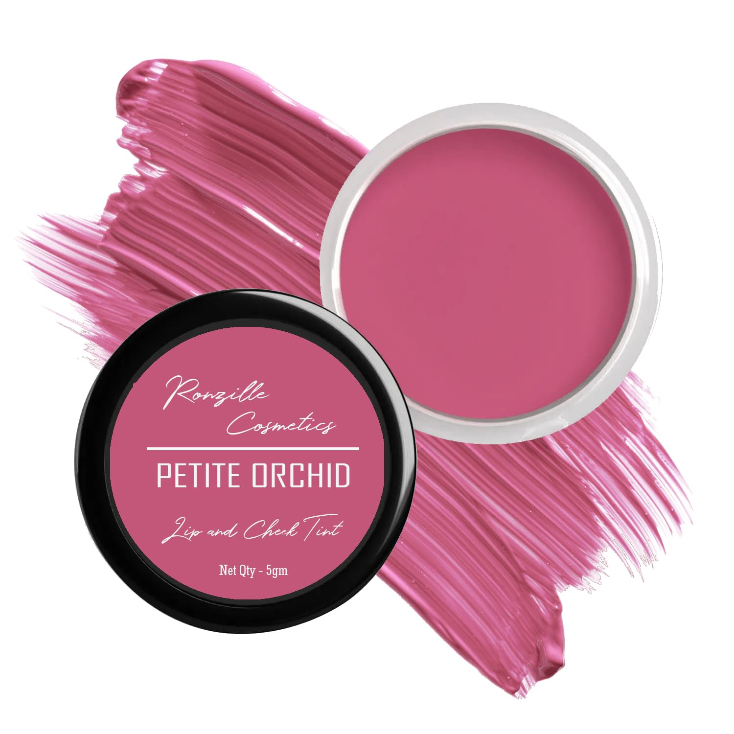 Ronzille Lip & Cheek Tint natural make-up blend in 3-in-1 Lips, Cheek, and Eyes Dusky Rose (Pack of: 1, 5 g) (Petite Orchid)-image-10
