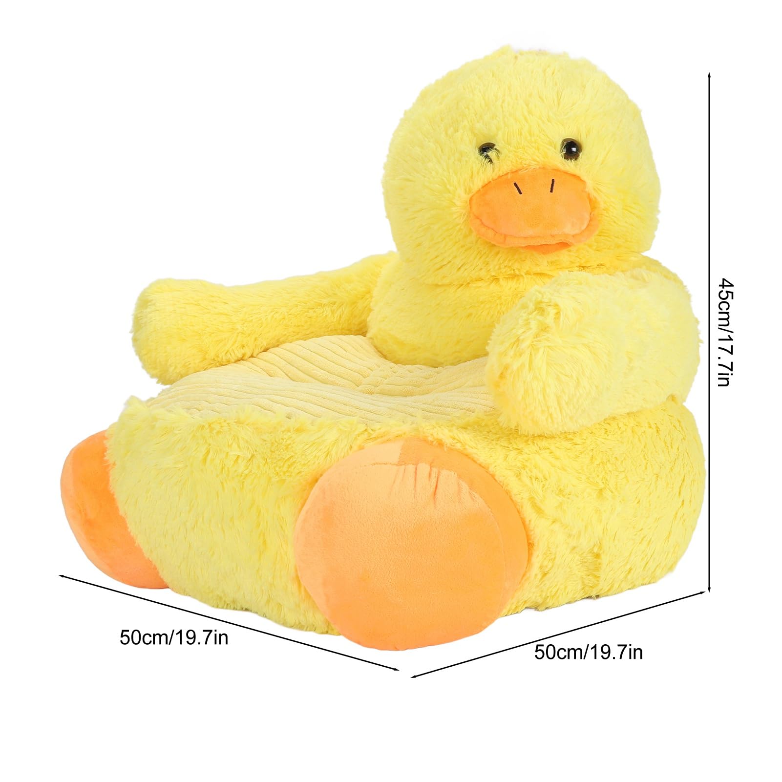 Alomejor Plush Seat Cushion with Backrest, Soft Yellow Chair