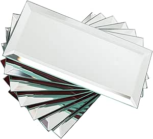 Peel And Stick Beveled Silver Mirror Glass Subway Tile – Yipscazo Tiles