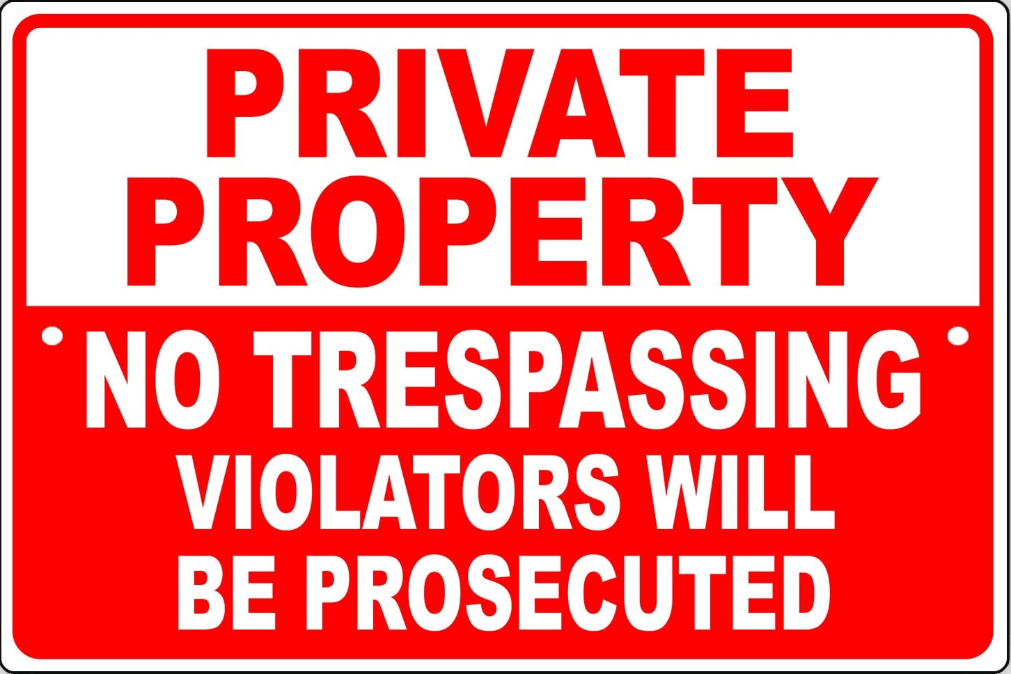 Private Property No Trespassing Violators Will Be Novelty Metal Sign