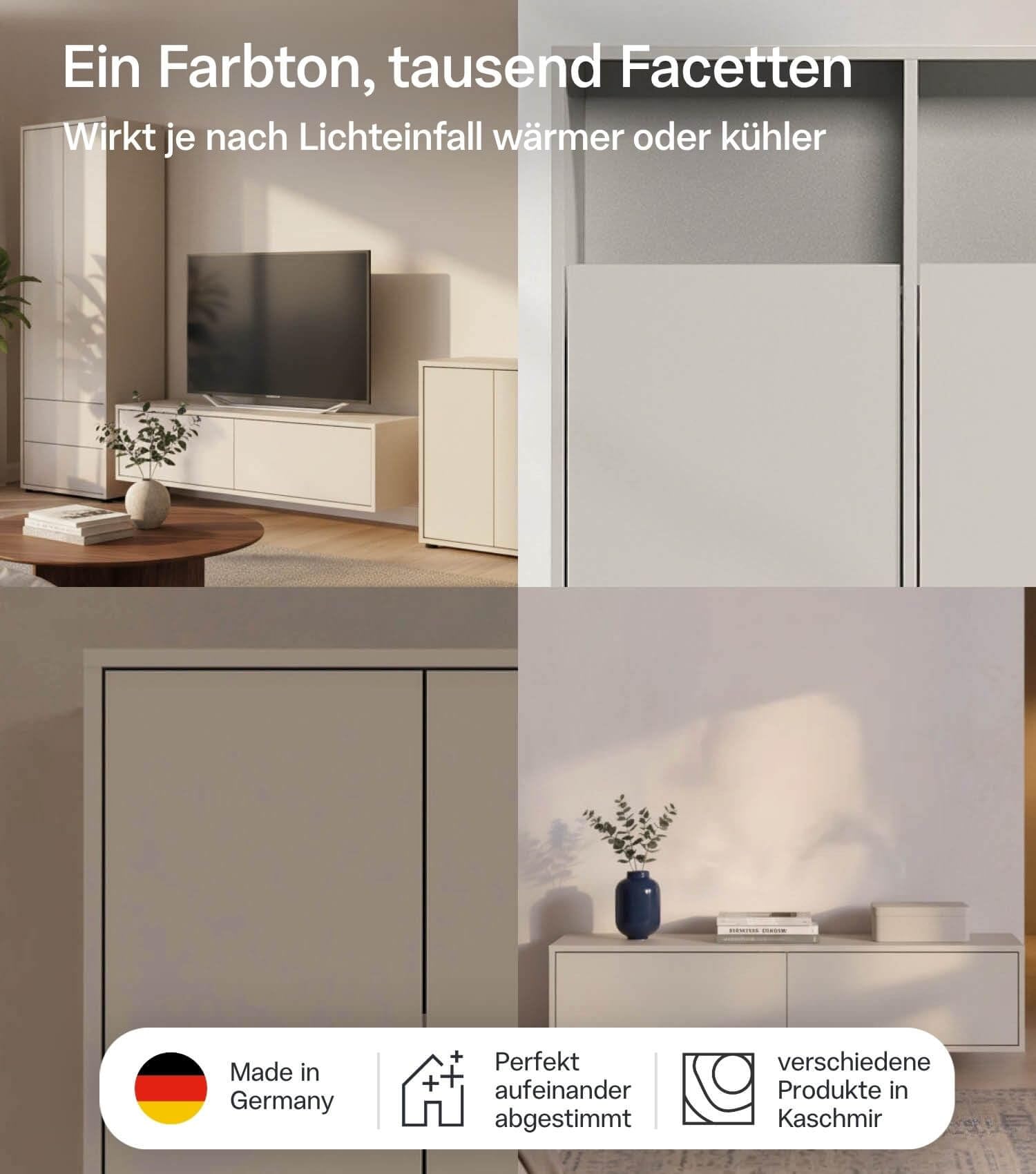 Kleiderschrank beige Robe 137x234 cm Made in Germany Schrank deckenhoch