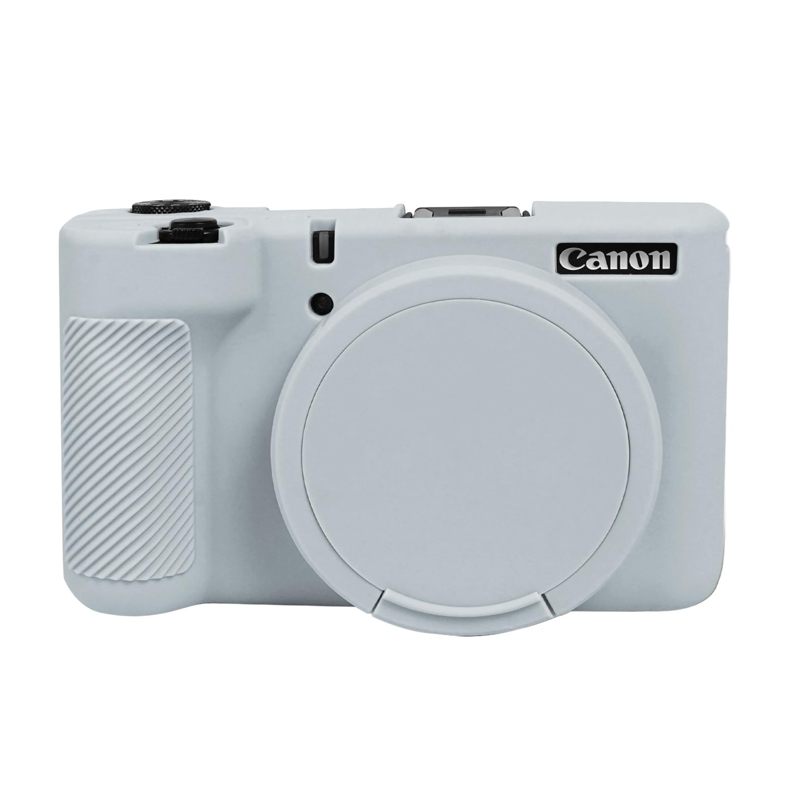 Easy Hood Camera Case for Canon Powershot V1 Camera, Soft Silicone Protective Case Camera Body Cover Scratch-Resistant Lightweight Travel Bag with Removable Lens Cap Digital Camera Bags, gray