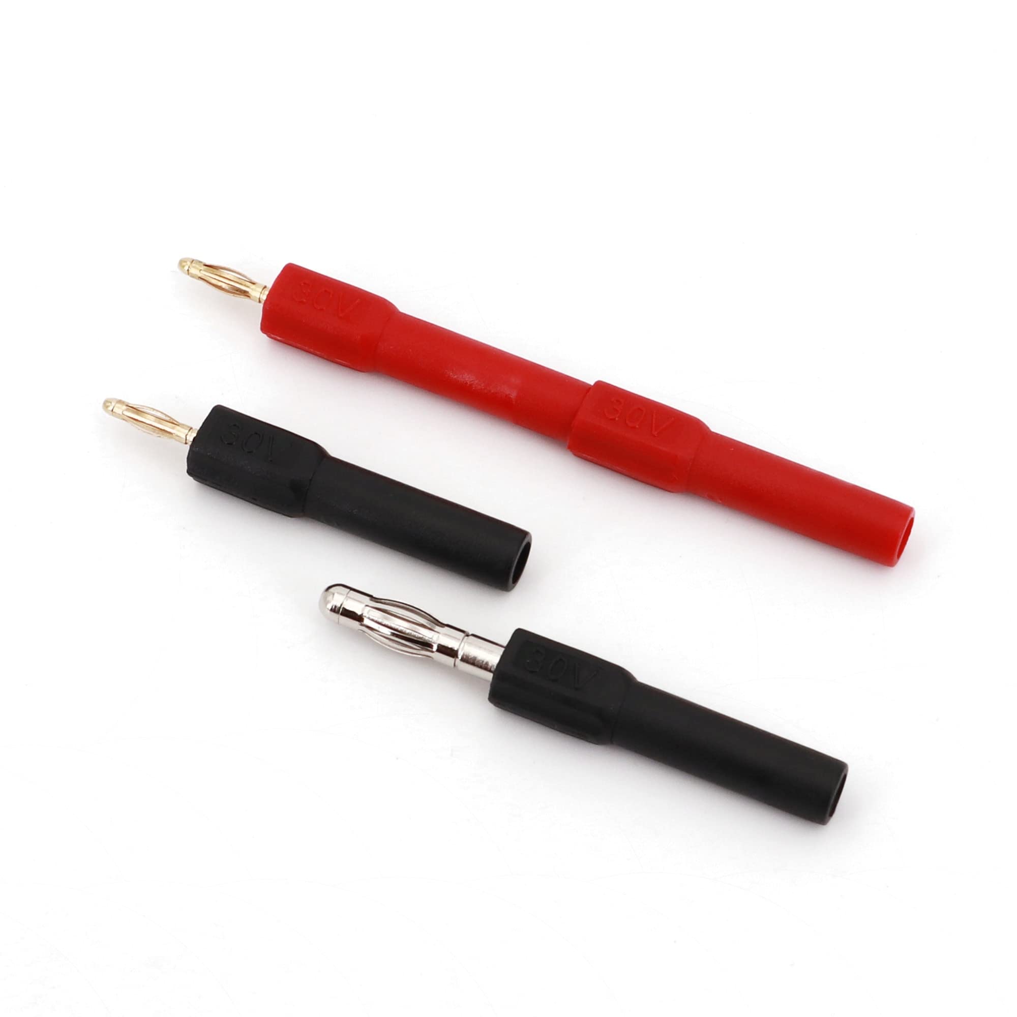 sourcing map 4mm Mâle et Femelle Banane Fiche Haut-Parleur Bouchon Câble Connecteurs Doré Jack