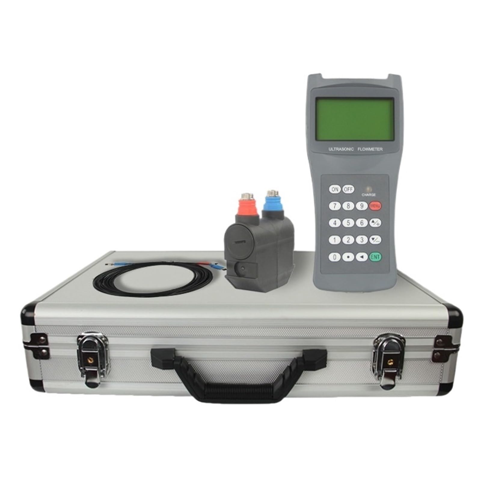 Medidor de flujo ultrasónico de mano Sensor de agua líquida Medidor de flujo ultrasónico externo