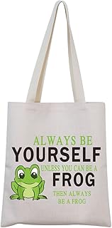 Frog Survival kit Tote Bag Gift Frog Lover Gifts Always Be Yourself Unless You Can Be A Frog Then Always Be A Frog Tote Bag Motivational Gift (C.Be Frog Canvas)