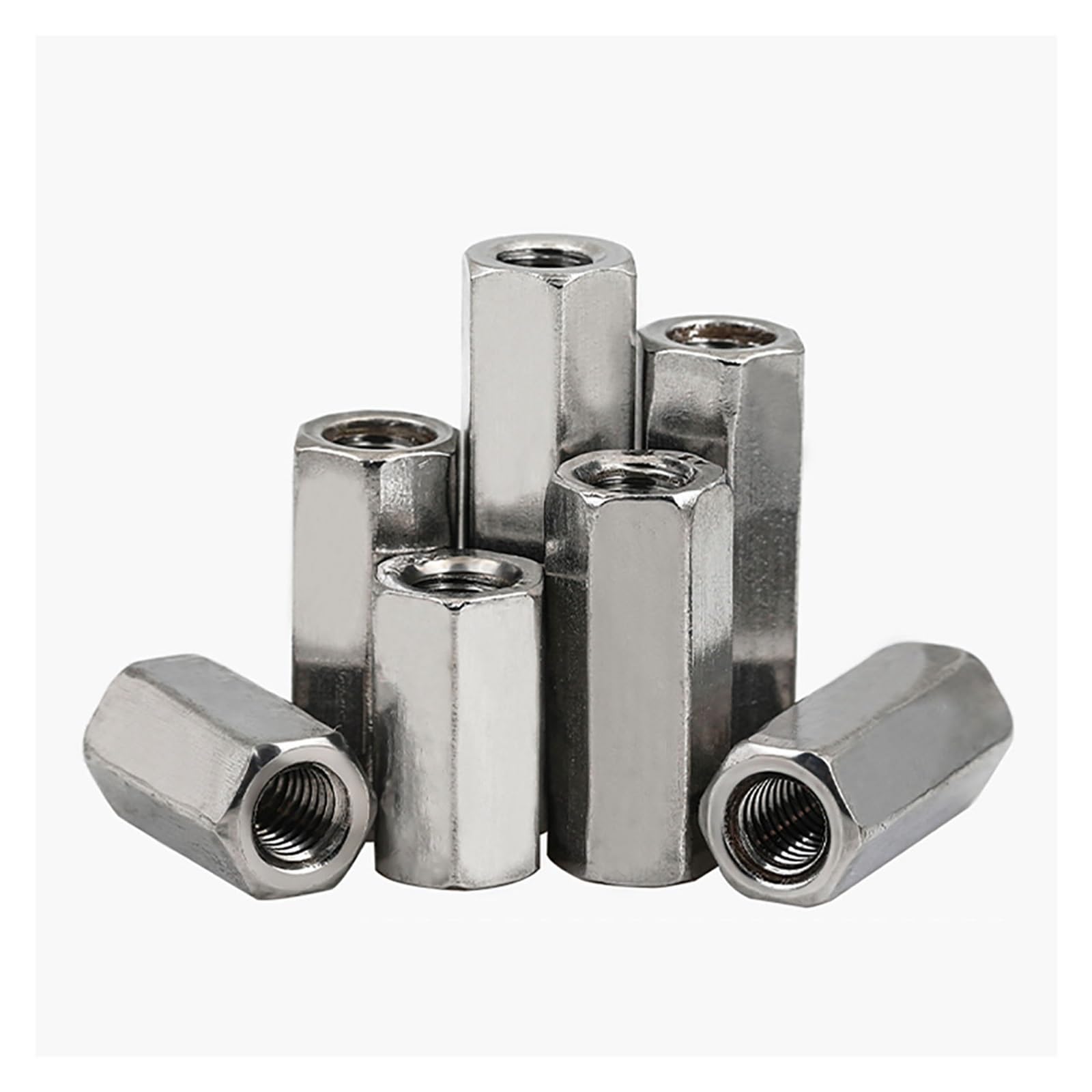 1 Uds M12 M14 M16 M18 M20 tuercas de acoplamiento de varilla hexagonal de rosca derecha e izquierda 304 tuerca hexagonal larga de acero inoxidable tuerca de rosca de conexión (Color : 1Pcs_M12x150 (S