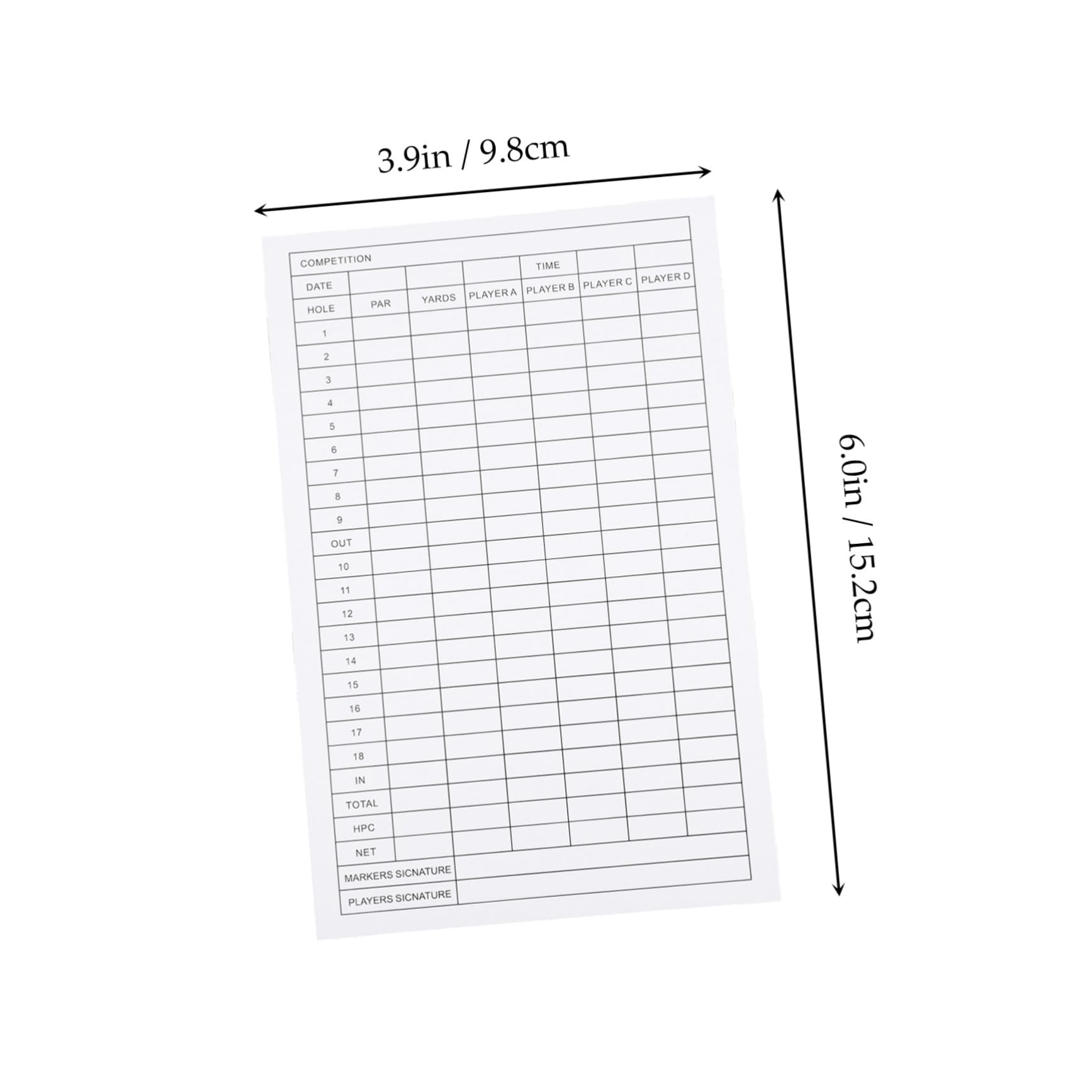Toddmomy Golf Score Counter Tool 12pcs Golf Points Card Record Card and Paper Competition Scorecard Accessory