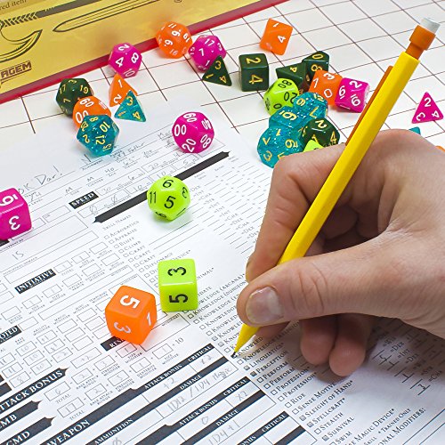 Wiz Dice Ghost Jade Set Of 7 Polyhedral Dice, Solid Pastel Mint Green Rpg Dice With Clear Display Box #TOP2