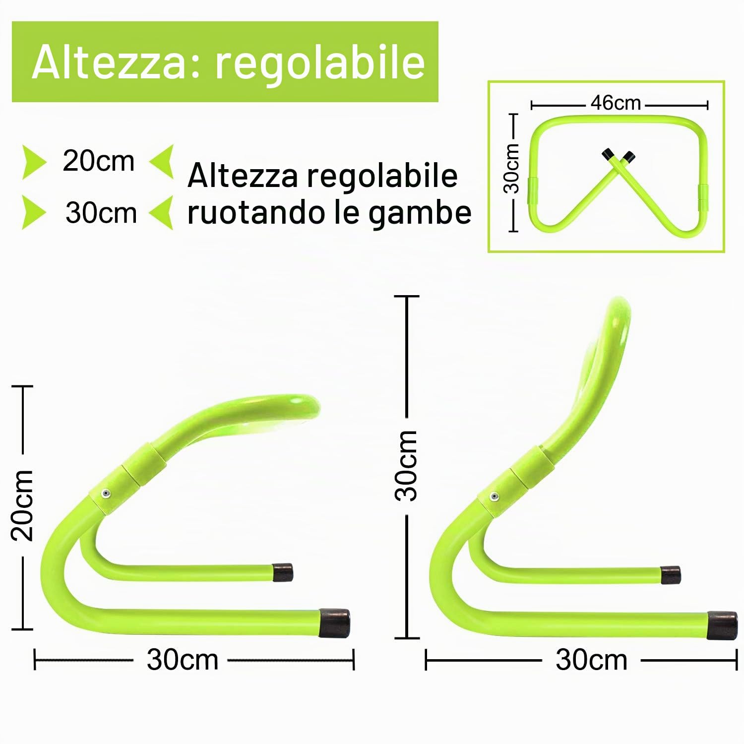 UISEBRT Set di 6 ostacoli da allenamento velocità/agility, da calcio, con regolazione in altezza, per allenamento di velocità e coordinazione