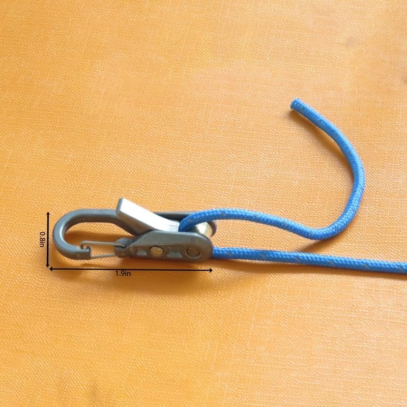 Heavy Duty Rope Hanger with Ratchet Tensioner and Carabiners, Adjustable Paracord Tie Down for Camping and Boating, Secure Locking Mechanism for Tents and Tarps, Multi-Purpose Outdoor Tie-Down Tool