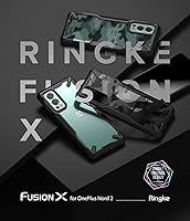 Vista 9 de Ringke Fusion-X - Funda compatible con OnePlus Nord 2 5G, parte trasera de policarbonato duro transparente, a prueba de golpes, resistente, marco