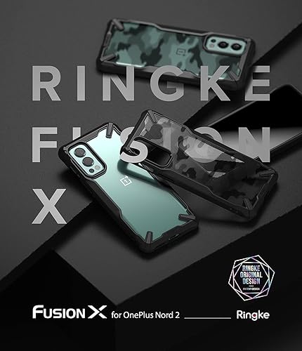 Miniatura 9 de Ringke Fusion-X - Funda compatible con OnePlus Nord 2 5G, parte trasera de policarbonato duro transparente, a prueba de golpes, resistente, marco de