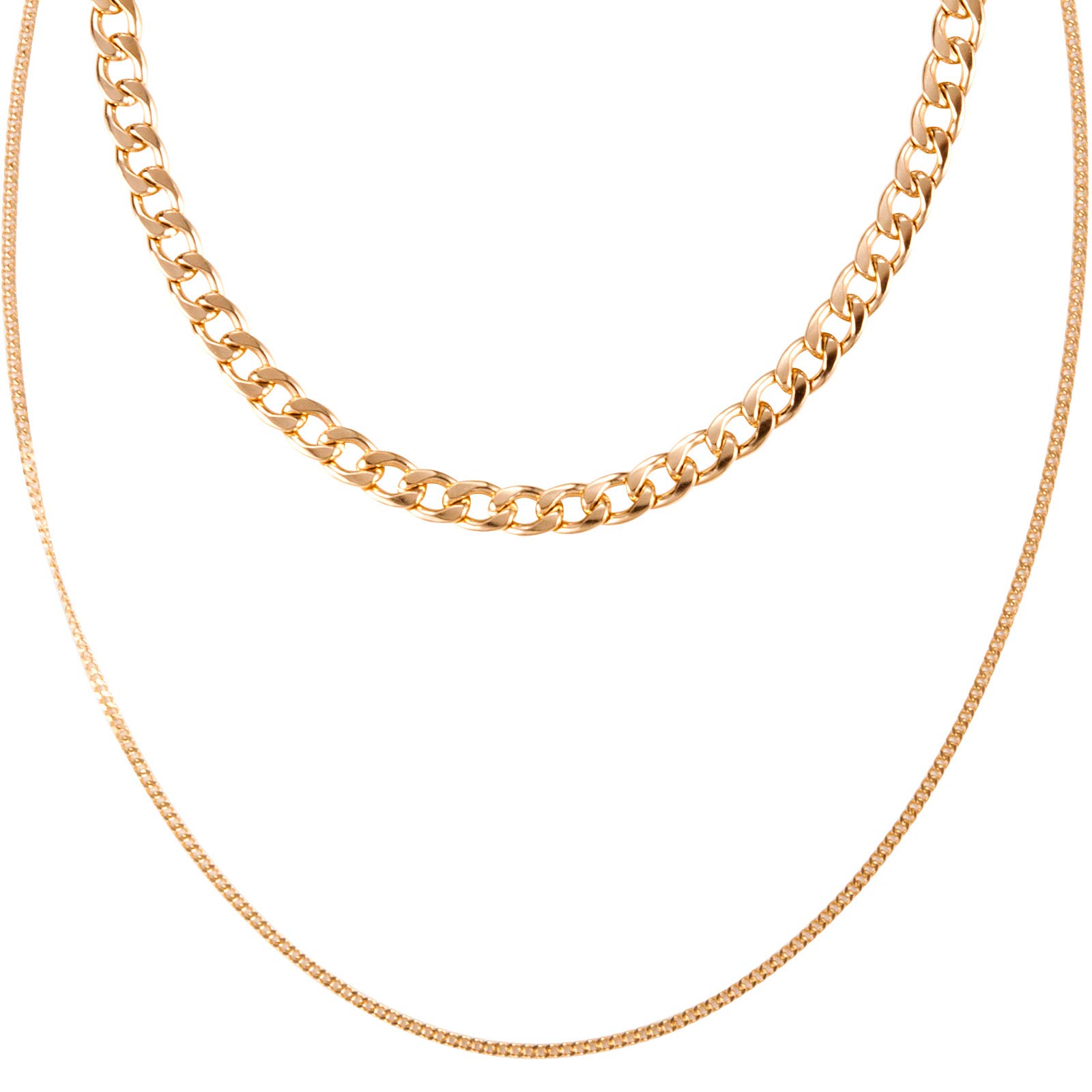 Layered Pendant Necklace, Simple Choker Necklaces, Multi-Layer Chain Set for Women Girls