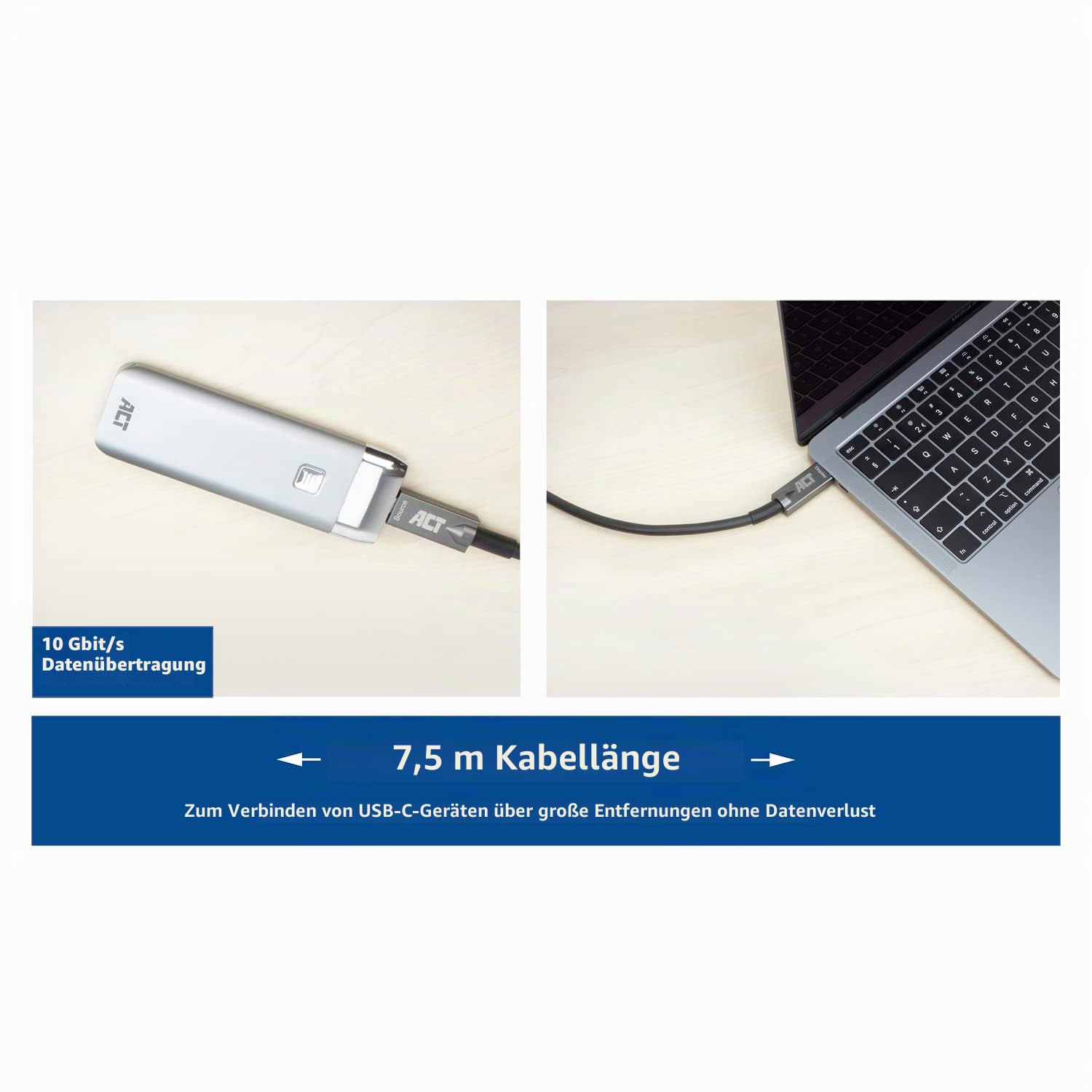 ACT USB C Active Optical Cable (AOC) Video Kabel 7m – AK4307 | Netzwerkkabel, Snagless, für Datenzentren