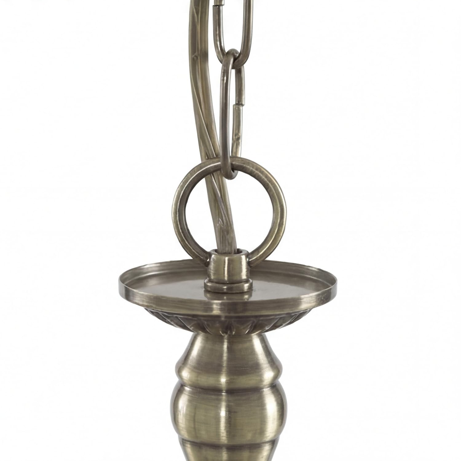 Licht-Erlebnisse Hängelampe Jugendstil, Glas Metall, in Messing, B: 62 cm, 3-flammig, E27, Esszimmer, Wohnzimmer, Küche, elegante Pendelleuchte Esstisch
