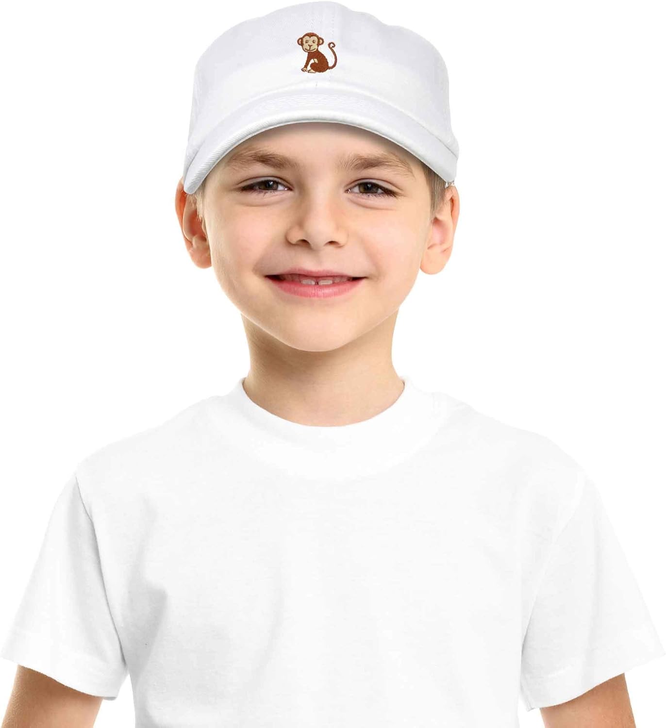 DALIX Cute Monkey Kids Hat Embroidered Baseball Cap Girls Boys in White : Clothing, Shoes & Jewelry
