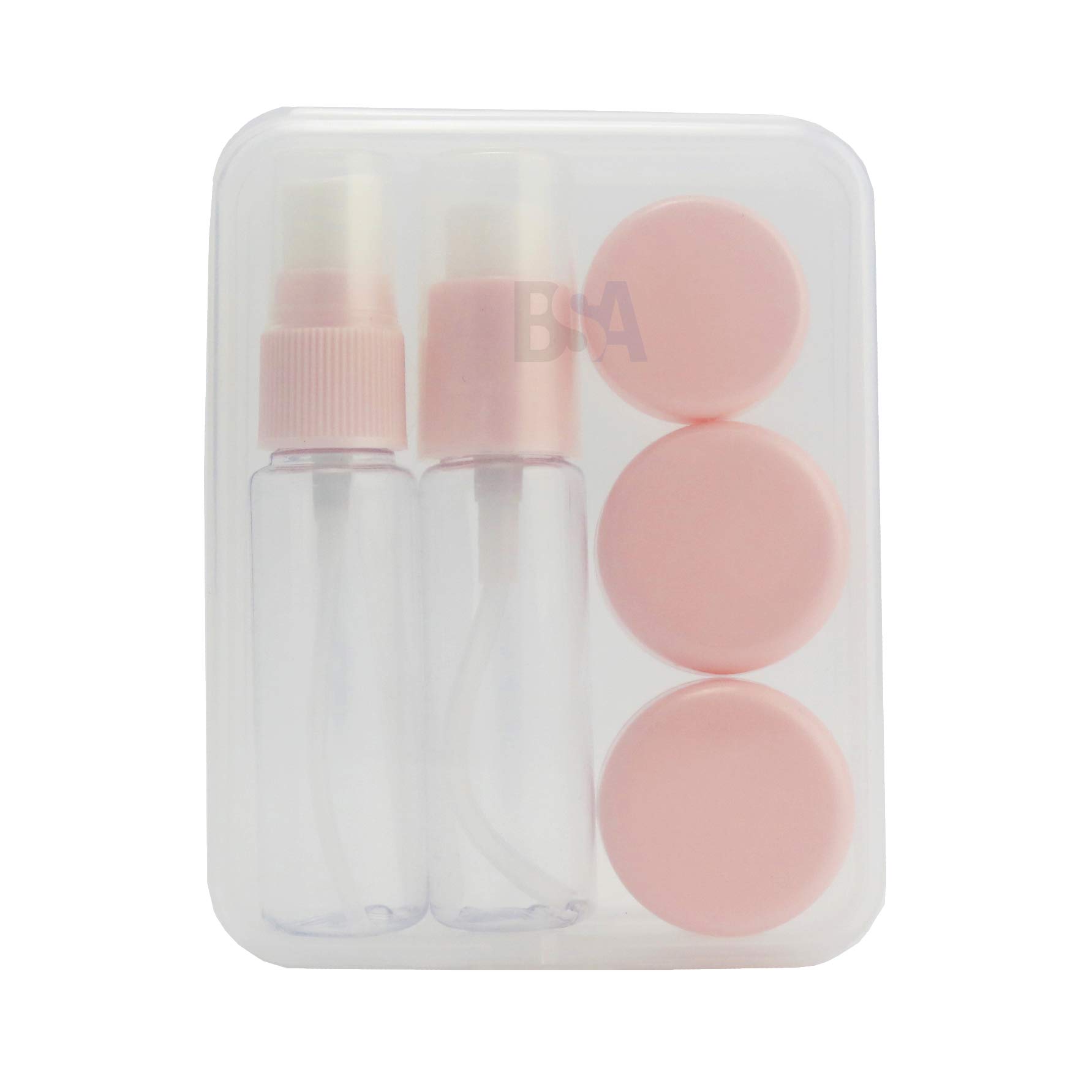 Kit Viaggio 6 Flaconi Trasparenti Per Liquidi - Formato Aereo, Riutilizzabili, Rosa, Per Bagaglio A Mano - Foto 2