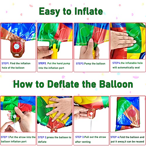 Image of 32 Inch Building Block Number 35 Balloons birthday Block Themed Large Big Helium Foil Mylar Balloon for Girls Boys Birthday Party Decoration Supplies