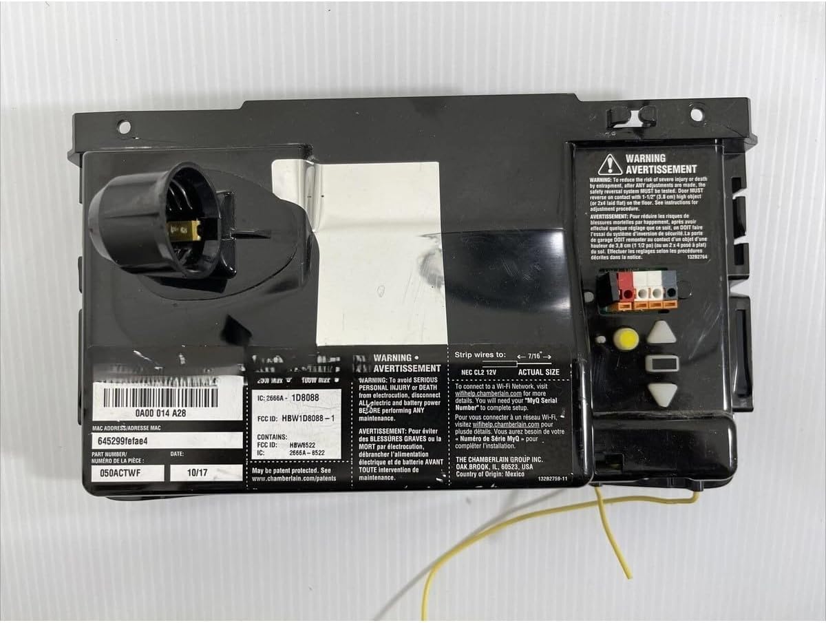 Replacement for Chamberlain 050ACTWF Garage Door Receiver Logic Board Yellow Learn w/Light