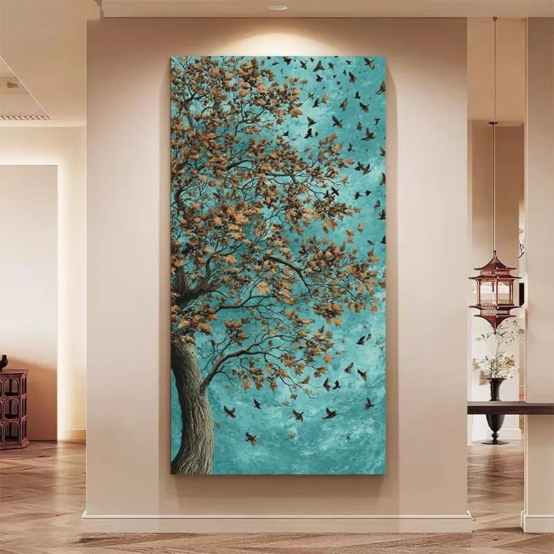 Lienzos de árbol otoñal de 40 x 80 cm para dar calidez a salas frías