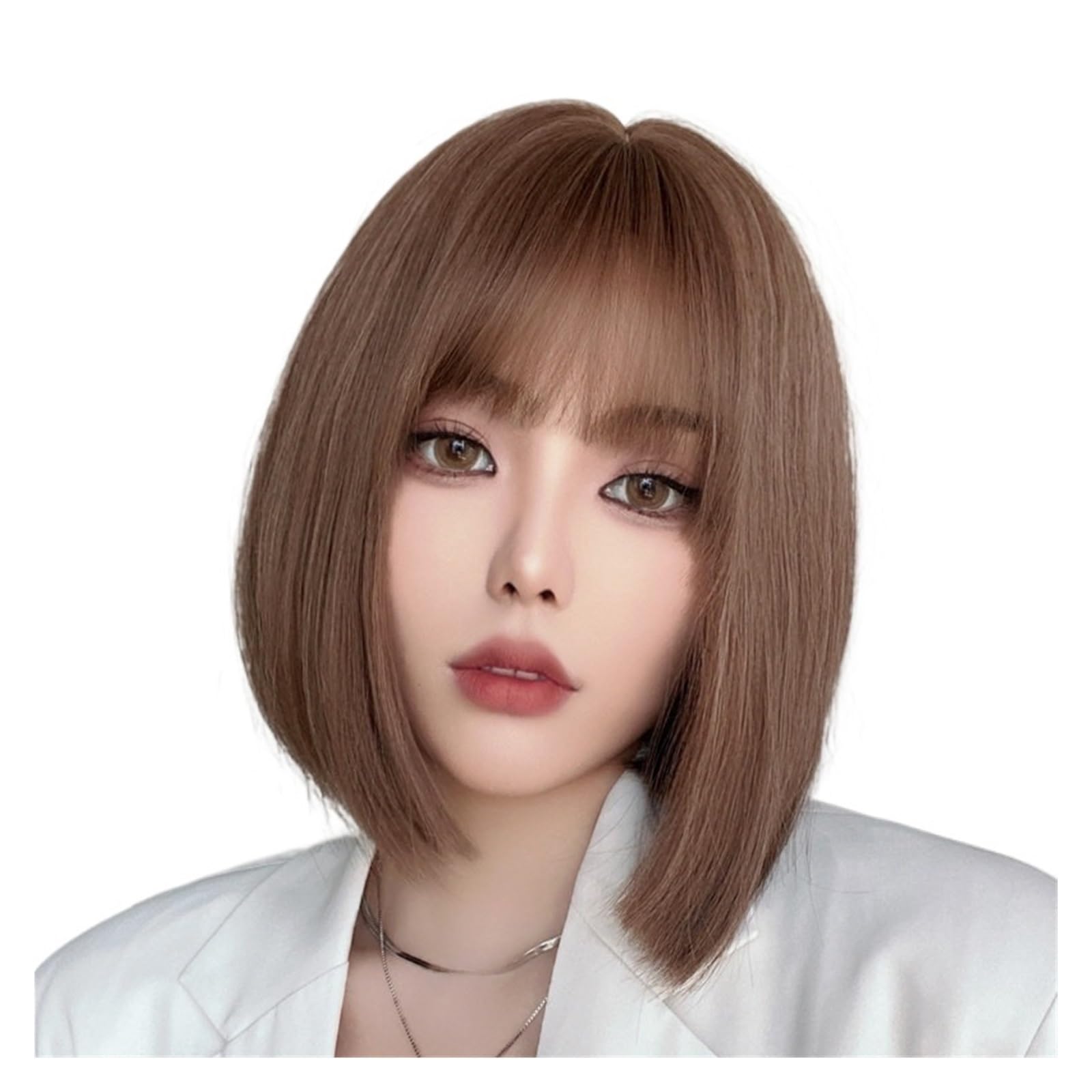 ZTHYSHOZ Women's Wig Women's Bangs, Short Straight Hair, Full Head Wig, Natural Hairstyle, Suitable For Daily Use And Parties