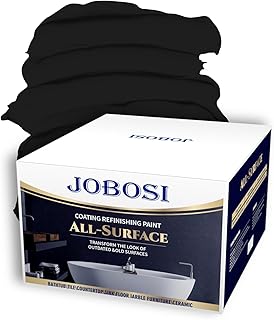 Waterbased Tile Paint and Tile Refinishing Kit 32.0 Fl Oz/50-55sq.ft Bathtub Bathroom wallPaint, Easy of Usecountertop sink Paint-Resurfacing Sink Tub waterproof Kitchen Countertop, Low Odor No Toxic (black)